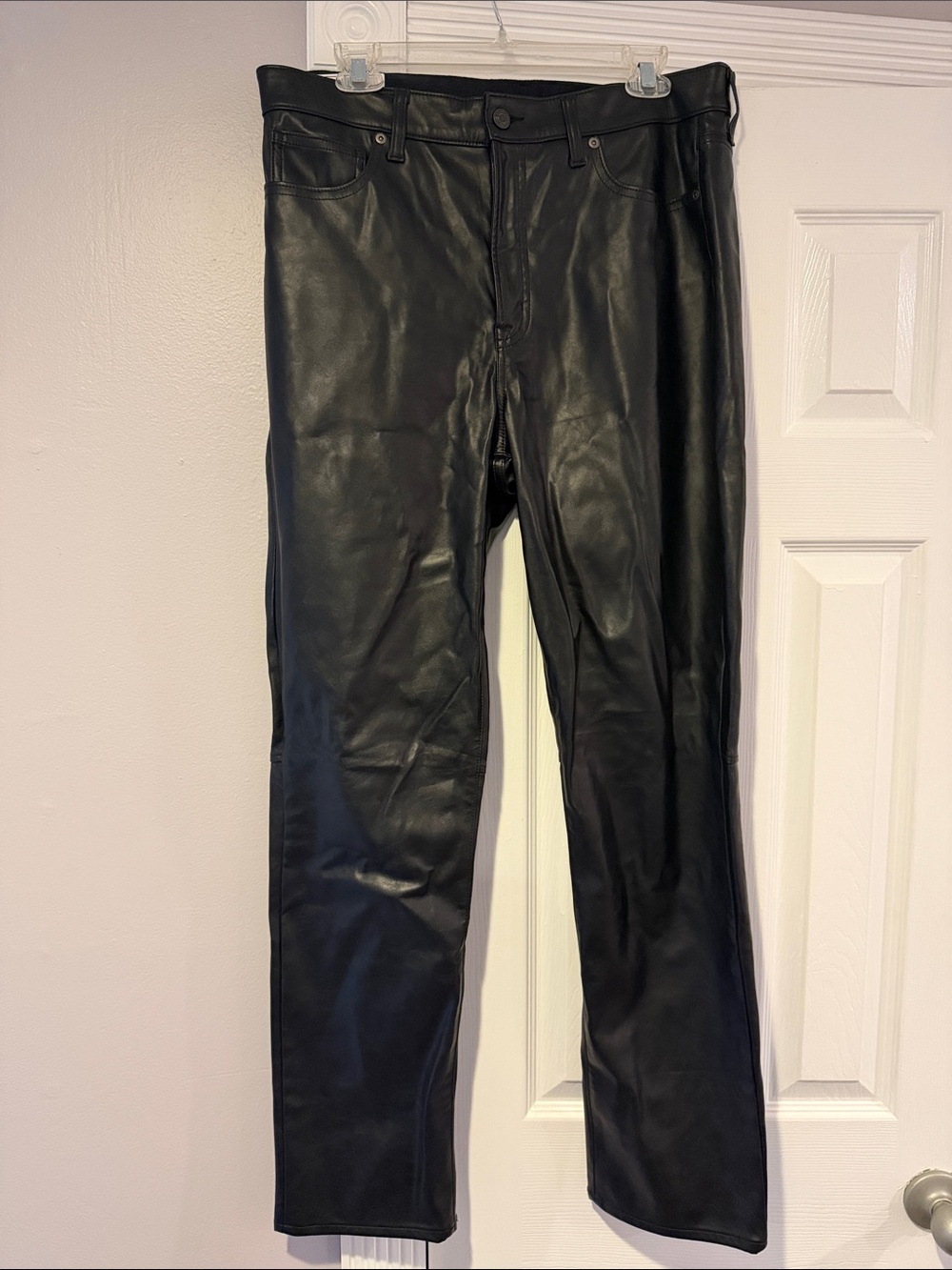 GAP Black Faux Leather Jeans